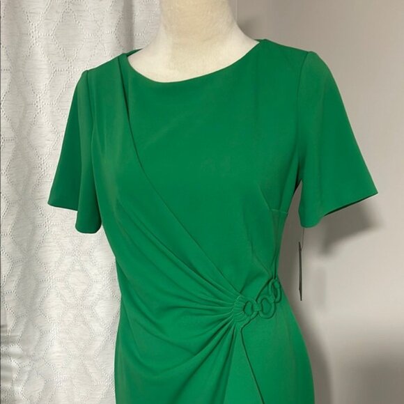 Dkny Green Asymmetrical Sheath Dress size 4 NWT - Picture 2 of 5